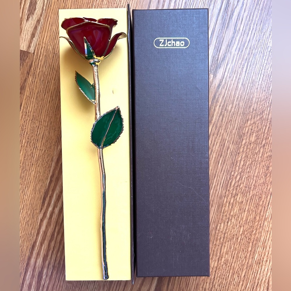 ZJchao 24K Rose 🌹 Real Gold Plated Rose Flower